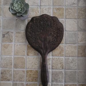 Vintage Wooden Hand Mirror